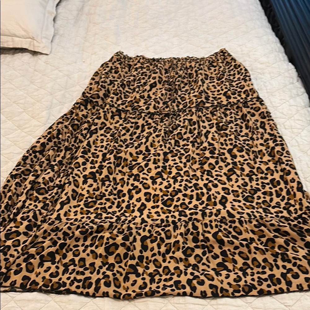 Leopard Print Women's Skirt XL